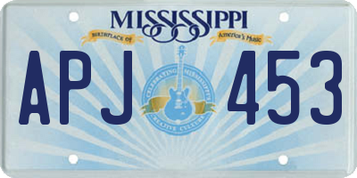 MS license plate APJ453