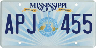 MS license plate APJ455