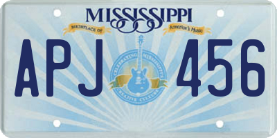MS license plate APJ456