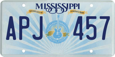 MS license plate APJ457
