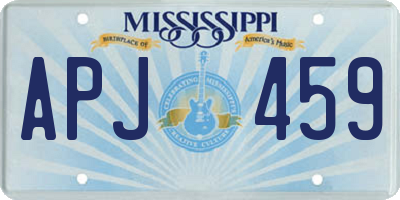 MS license plate APJ459