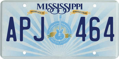 MS license plate APJ464