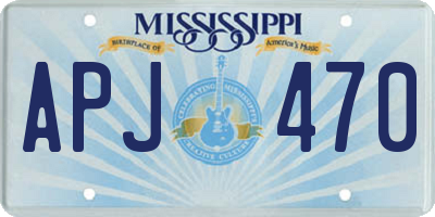 MS license plate APJ470