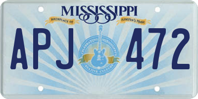MS license plate APJ472
