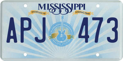 MS license plate APJ473
