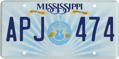 MS license plate APJ474