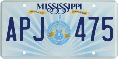 MS license plate APJ475