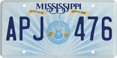 MS license plate APJ476