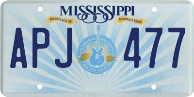 MS license plate APJ477