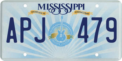 MS license plate APJ479