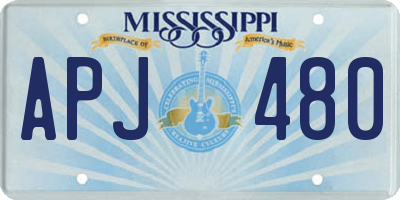 MS license plate APJ480