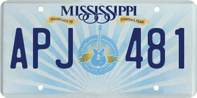 MS license plate APJ481
