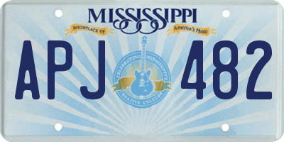 MS license plate APJ482