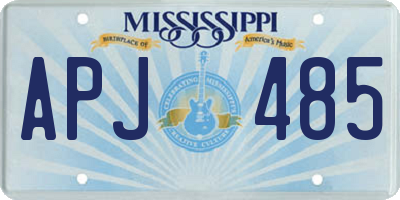 MS license plate APJ485