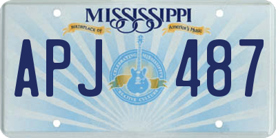 MS license plate APJ487