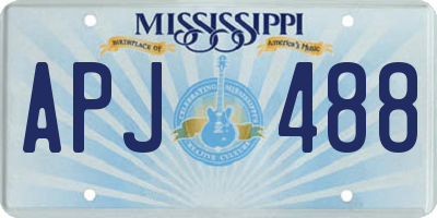 MS license plate APJ488