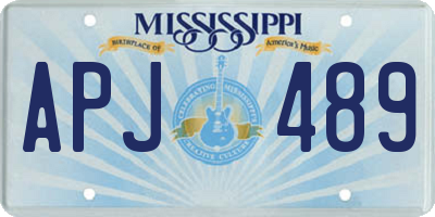 MS license plate APJ489
