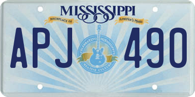 MS license plate APJ490