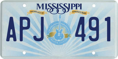 MS license plate APJ491