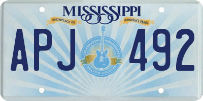 MS license plate APJ492