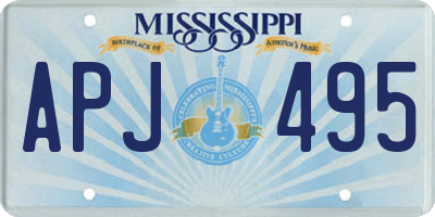 MS license plate APJ495