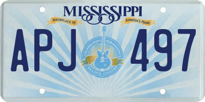 MS license plate APJ497