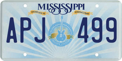 MS license plate APJ499