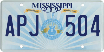 MS license plate APJ504