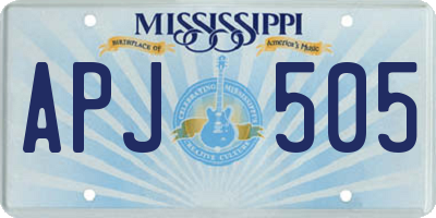 MS license plate APJ505