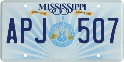 MS license plate APJ507