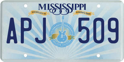 MS license plate APJ509