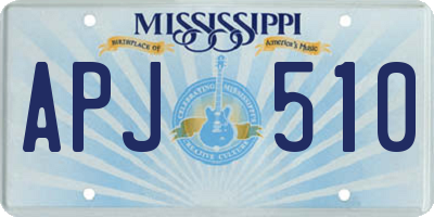 MS license plate APJ510
