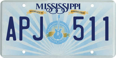 MS license plate APJ511