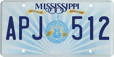 MS license plate APJ512