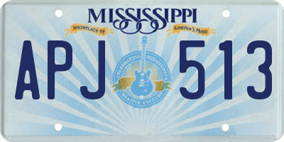 MS license plate APJ513