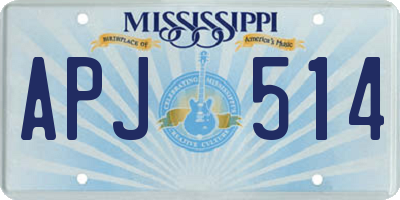 MS license plate APJ514