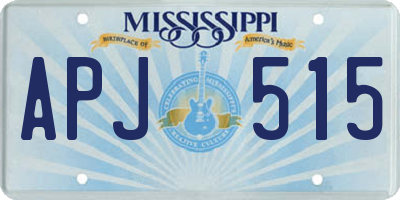 MS license plate APJ515