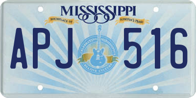 MS license plate APJ516