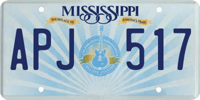 MS license plate APJ517