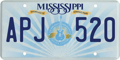 MS license plate APJ520