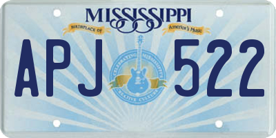 MS license plate APJ522