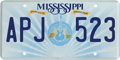 MS license plate APJ523