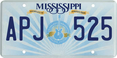 MS license plate APJ525