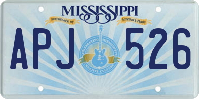 MS license plate APJ526