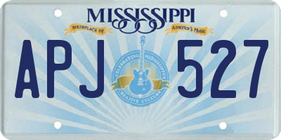 MS license plate APJ527