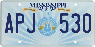 MS license plate APJ530