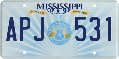 MS license plate APJ531