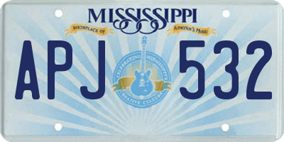 MS license plate APJ532
