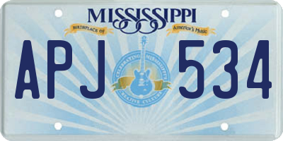 MS license plate APJ534
