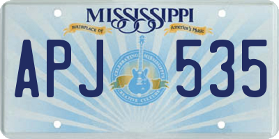 MS license plate APJ535